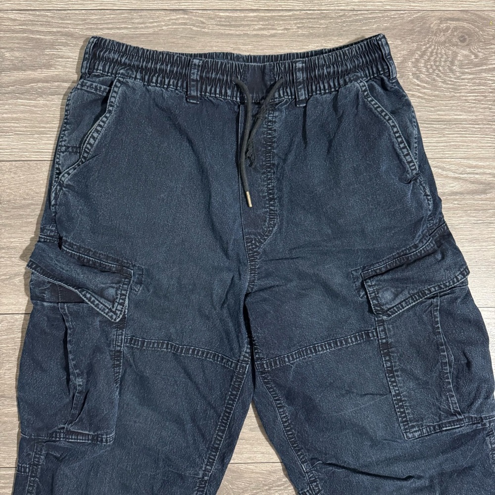 American Eagle Men's Navy Blue Cargo Relaxed Pants Cotton Blend Size Small - Picture 3 of 15